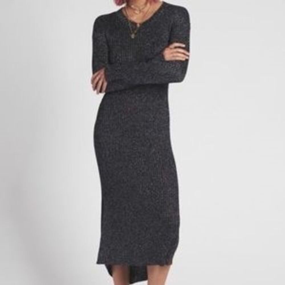 OneTeaspoon NWT Superior Fame Metallic Knit Sweater Dress in Navy Size Small